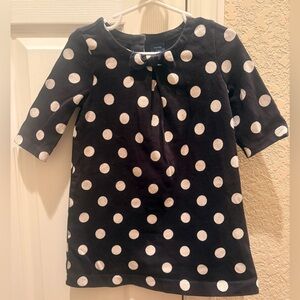 GAP black Dress with Cream Polka Dots and Bow